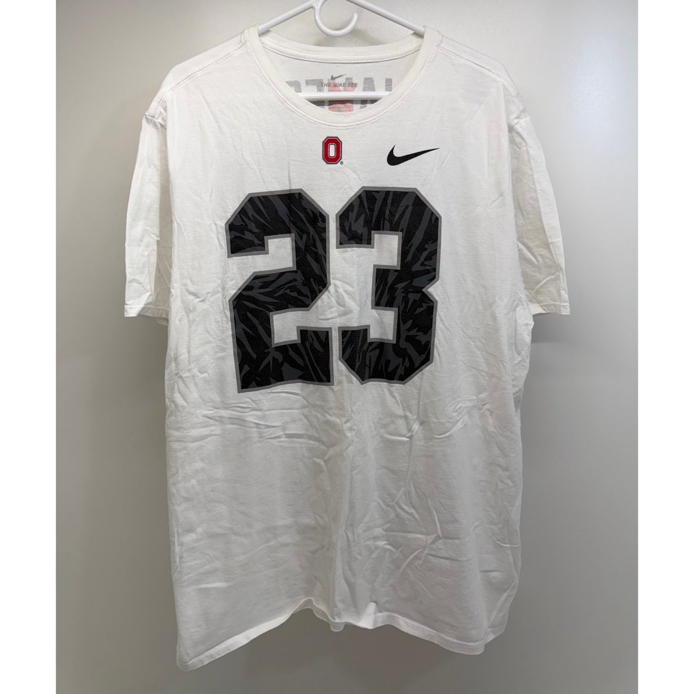 Nike LeBron James Ohio State Buckeyes Player Shirt Men's XXL White #23 Rare Y2K